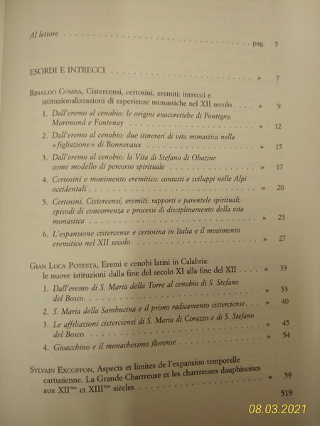 Certosini e Cistercensi in Italia. Secoli XII-XV.