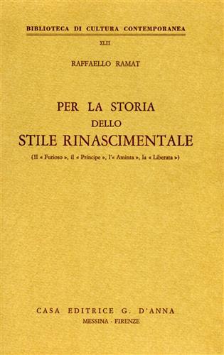 Per la storia dello stile rinascimentale. (Il "Furioso", il "Principe", …