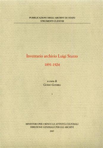 Inventario Archivio Luigi Sturzo 1891-1924.