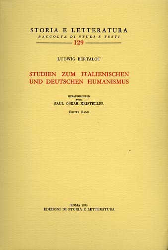 Studien zum Italienischen und deutschen Humanismus.