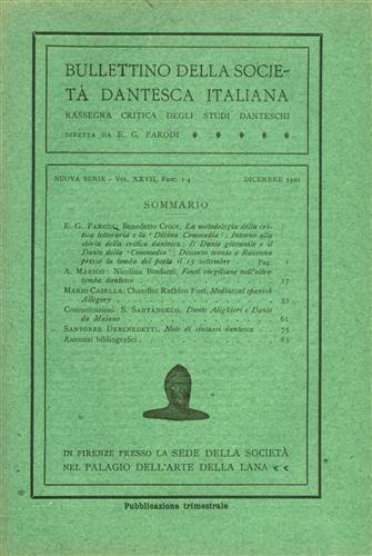 Bullettino della Società Dantesca Italiana. Nuova serie, 1920,vol.XXVII, fasc.1-4,