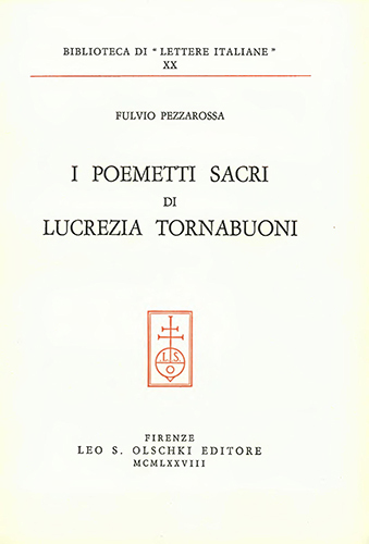 I poemetti sacri di Lucrezia Tornabuoni.