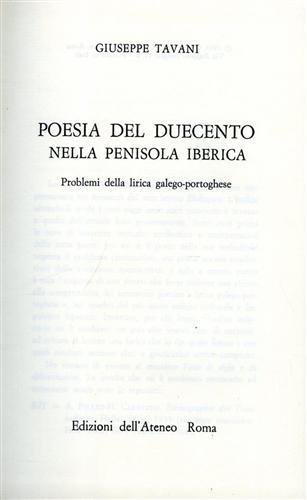 Poesia del Duecento nella Penisola iberica. Problemi della lirica galego-portoghese.