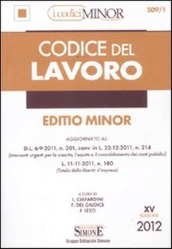 Codice del lavoro. Ediz. minore.