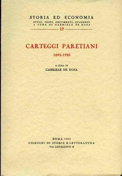 Carteggi paretiani 1892-1923.