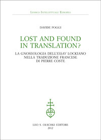 Lost and Found in Translation?. La gnoseologia dell'Essay lockiano nella …