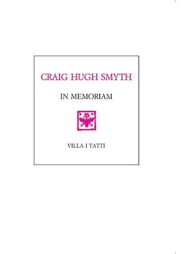 Craig Hugh Smyth. In Memoriam.