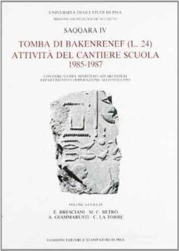 Tomba di Bakenrenef (L.24), attività del cantiere 1985-1987.