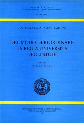Del modo di riordinare la Regia Università degli Studi.