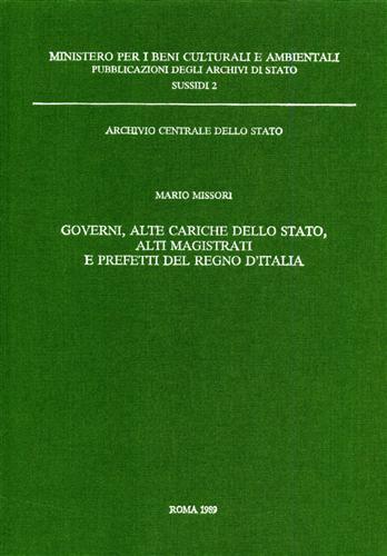 Governi, Alte Cariche dello Stato, Alti Magistrati e Prefetti del …