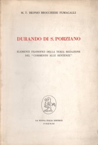 Durando di San Porziano. Elementi filosofici della terza redazione del …