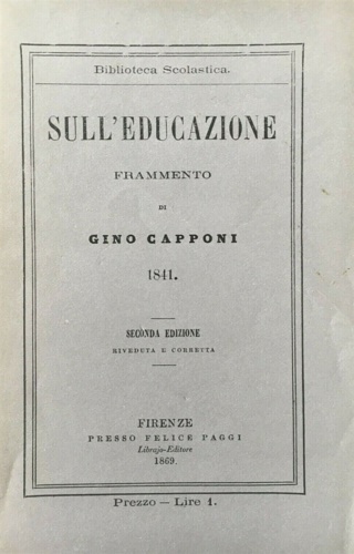 Sull'educazione, frammento.