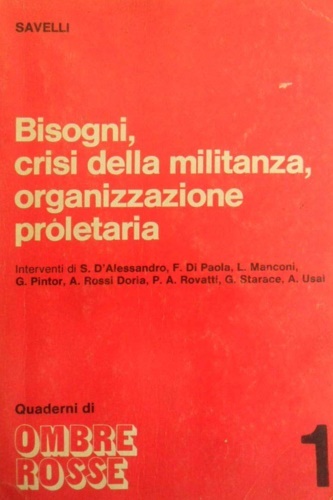 Bisogni, crisi delle militanze, organizazione proletaria.