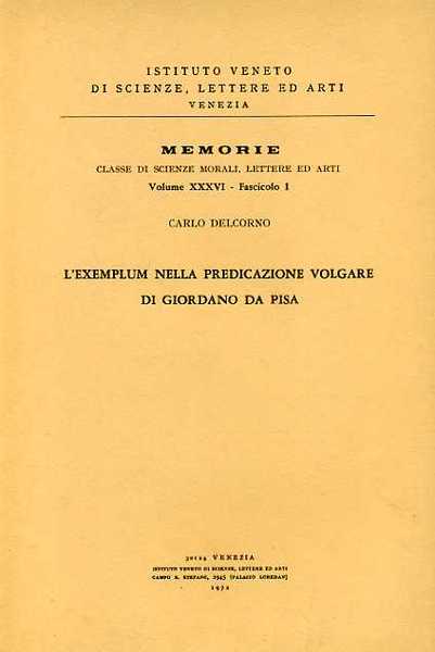 L'Exemplum nella predicazione volgare di Giordano da Pisa.