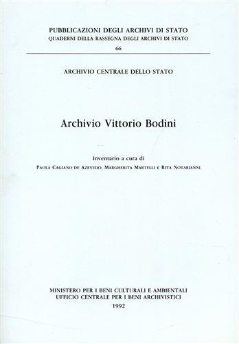 Archivio Vittorio Bodini. Inventario.