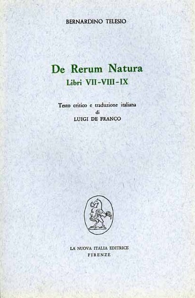 De rerum natura. Libri VII-VIII-IX.