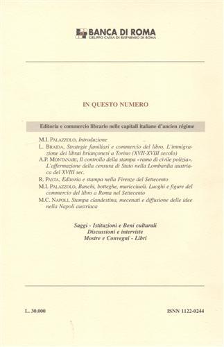 Editoria e commercio librario nelle capitali italiane d'Ancien Régime. Anno …