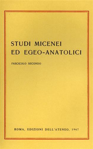 Studi Micenei ed Egeo-anatolici. Fasc.II. Indice articoli:-O.Szemerényi, The perfect participle …