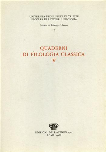 Quaderni di filologia classica.n.5.