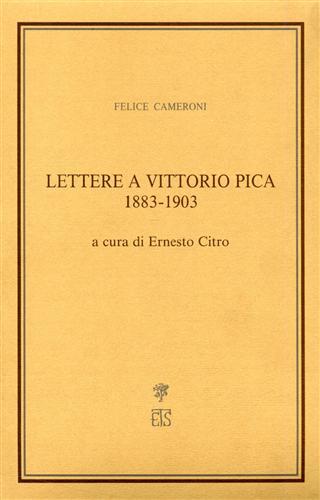 Lettere a Vittorio Pica 1883-1903.