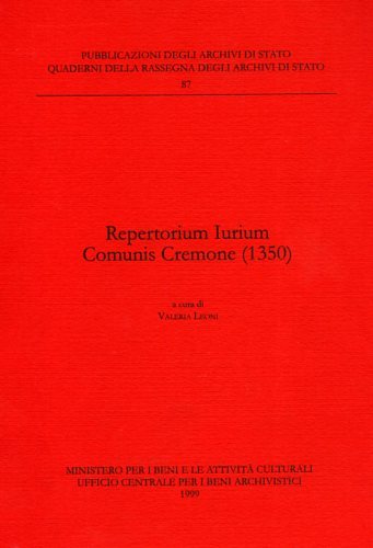 Repertorium Iurium Comunis Cremone (1350). CREMONA .