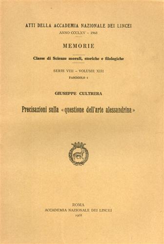 Precisazioni sulla "Questione dell'Arte Alessandrina".