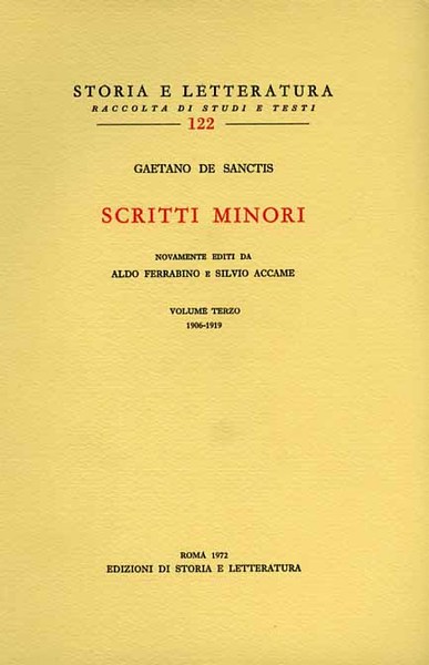 Scritti minori. Vol.III: 1906-1919.