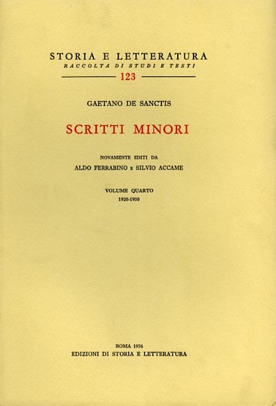 Scritti minori. Vol.IV: 1920-1930.