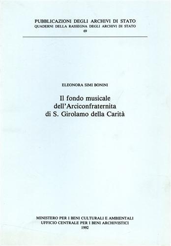 Il Fondo musicale dell'Arciconfraternita di San Girolamo della Carità.