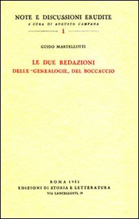 Le due redazioni delle "Genealogie" del Boccaccio.