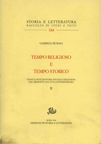 Tempo religioso e tempo storico. Vol.II: Saggi e note di …