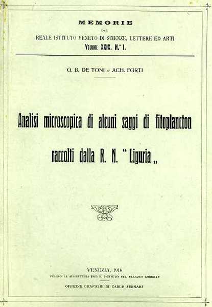 Analisi microscopica di alcuni saggi di fitoplancton raccolti dalla R.N."Liguria".