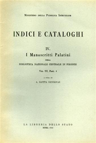 I Manoscritti Palatini della Biblioteca Nazionale Centrale di Firenze. Vol.III,fascicolo …