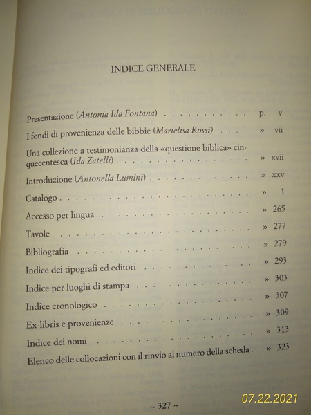 La Bibbia. Edizioni del XVI secolo.