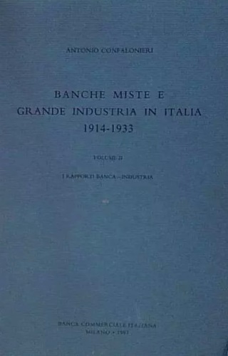 Banche miste e grande industria in Italia 1914-1933. Vol.II:I rapporti …