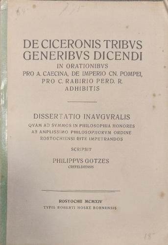 De ciceronis tribus generibus dicendi in orationibus pro A. Caecina, …