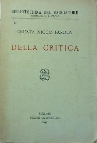 Della critica.