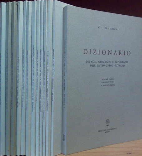 Dizionario dei nomi geografici e topografici dell'Egitto greco-romano. Vol.I,t.I: A-Alikarnasseus,1972,pp.216,rist.dell'ed.Cairo,1935. …