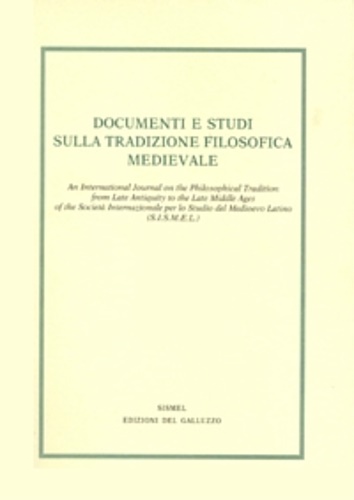 Documenti e Studi sulla tradizione filosofica medievale. vol.XXVI,2016.