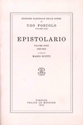 Epistolario. Vol.IX:1822-1824.