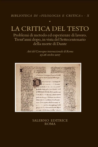La critica del testo. Problemi di metodo ed esperienze di …