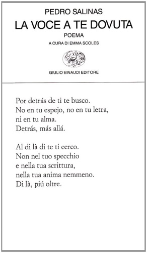La voce a te dovuta. Poema.