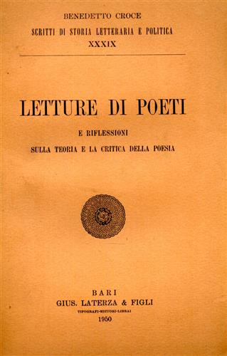 Letture di poeti e riflessioni sulla teoria e la critica …