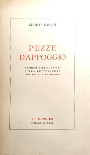 Pezze d'appoggio. Appunti bibliografici sulla letteratura italiana contemporanea.