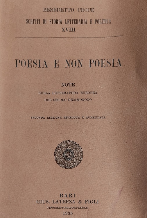 Poesia e non poesia. Note sulla letteratura europea del secolo …
