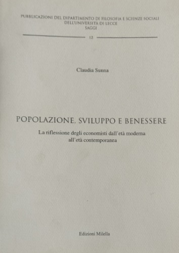 Popolazione, sviluppo e benessere. La riflessione degli economisti dall'età moderna …