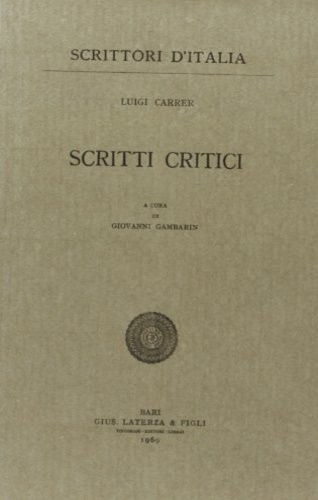 Scritti critici.