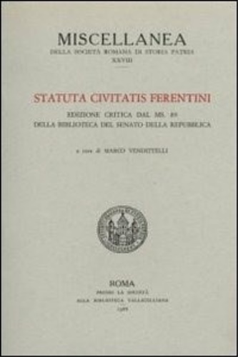 Statuta Civitatis Ferentini.