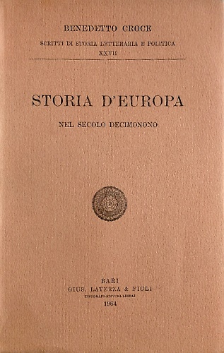 Storia d'Europa nel secolo decimonono.