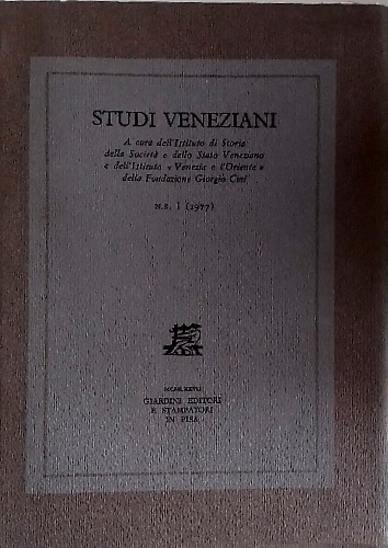 Studi Veneziani. Volume I Nuova Serie. «Studi veneziani» è una …
